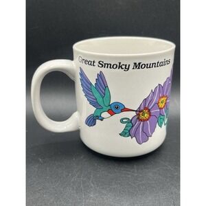 Great‎ Smoky Mountains Coffee/Tea Mug/Cup w/ Purple Flowers/Clematis/Hummingbird